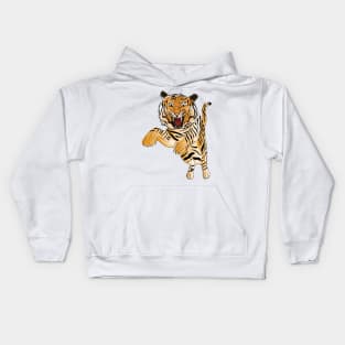 Dangerous tiger attack Kids Hoodie